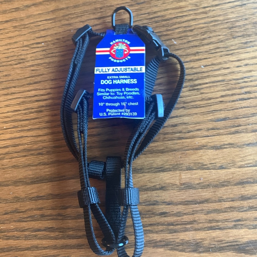Hamilton extra small black adjustable dog harness toy poodles chihuahuas etc NWT